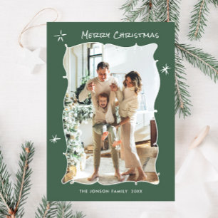 Cartes Pour Fêtes Annuelles Fâcheuse main dessinée Scribble Retro Photo de Noë