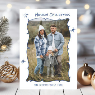 Cartes Pour Fêtes Annuelles Fâcheuse main dessinée Scribble Retro Photo de Noë