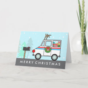 Cartes Pour Fêtes Annuelles Facteur Dame du Courrier Noël Vacances Merci