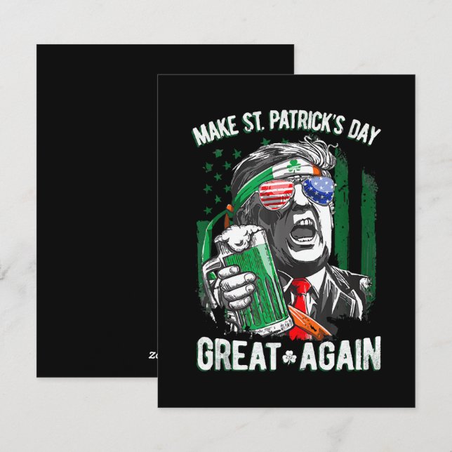 Cartes Pour Fêtes Annuelles Faire à nouveau grande la Saint-Patrick, drôle Tru (Devant / Derrière)