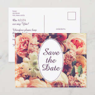 Cartes Pour Fêtes Annuelles Faire annonce de mariage vintage élégant, motif fl