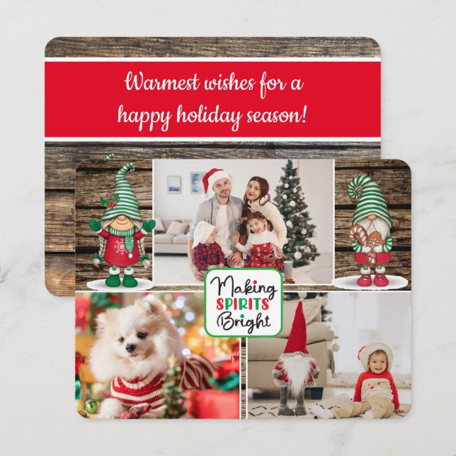 Cartes Pour Fêtes Annuelles Faire briller les esprits de lutins (ajoutez vos p (Devant / Derrière)