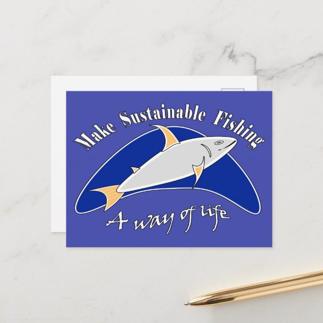 Cartes Pour Fêtes Annuelles Faire de la pêche durable un mode de vie (Devant/Arrière en situation)