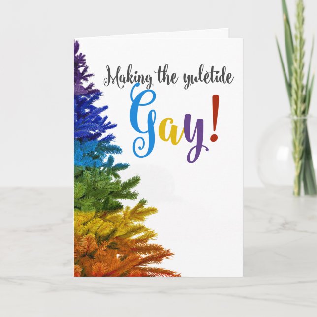 Cartes Pour Fêtes Annuelles Faire de Yuletide Gay ! (Devant)