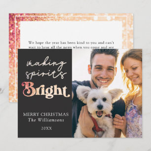 Cartes Pour Fêtes Annuelles Faire des esprits brillants Photo personnalisée No