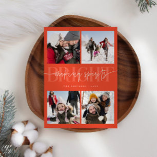 Cartes Pour Fêtes Annuelles Faire des esprits brillants Rouge Noël Multi Photo