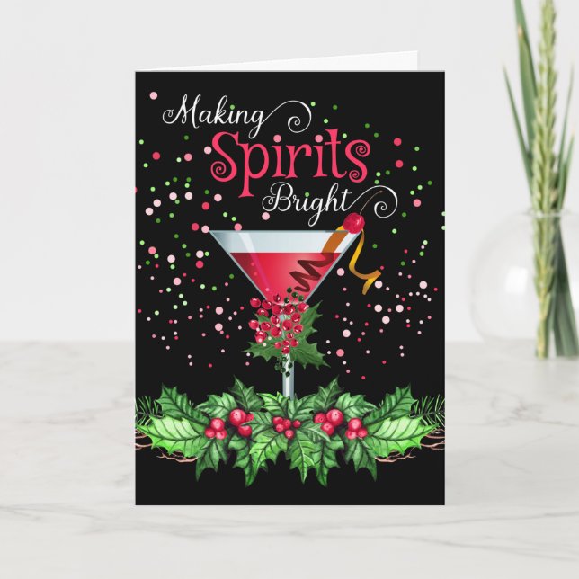 Cartes Pour Fêtes Annuelles Faire des spiritueux un cocktail brillant (Devant)