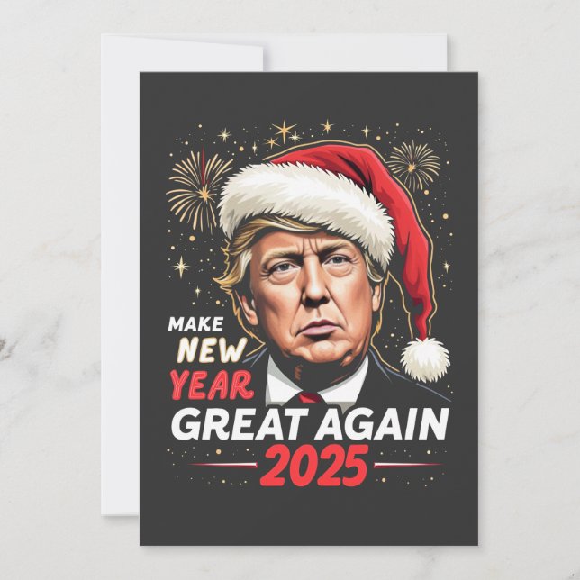 Cartes Pour Fêtes Annuelles Faire du Nouvel An 2025 Trump Nouvel An (Devant)