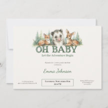 Faire part de Baby Shower Oh Baby Woodland • Oposs