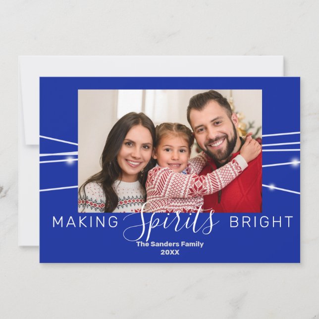 Cartes Pour Fêtes Annuelles Faire simplement des esprits bleu profond (Devant)