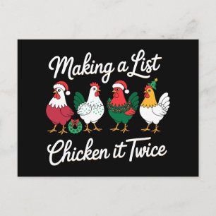 Cartes Pour Fêtes Annuelles Faire une liste de poulet deux fois Noël Coq