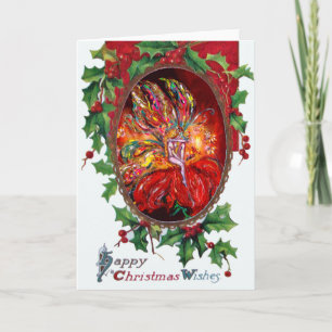 Cartes Pour Fêtes Annuelles FAIRY IN RED, Joyeux voeux de Noël