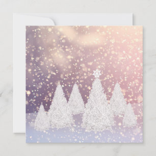 Cartes Pour Fêtes Annuelles Fairytale Arbres de Noël Snowy Scenery