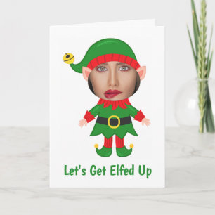 Cartes Pour Fêtes Annuelles Faisons la fête avec les elfes Humour Photo Noël