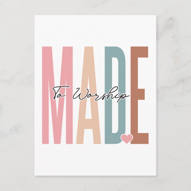 Cartes Pour Fêtes Annuelles Fait pour adorer, croire en Dieu, faire confiance  (Devant)