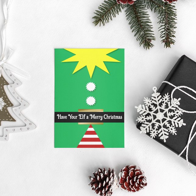 Cartes Pour Fêtes Annuelles Faites Un Joyeux Noël À Votre Elfe (Créateur téléchargé)