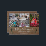 Cartes Pour Fêtes Annuelles Faites votre propre collage familial bois rustique<br><div class="desc">Créez votre propre collage photo de famille sur bois foncé rustique,  Carte Joyeux Noël. Envoyez vos voeux de Noël à vos amis et à votre famille avec cette carte de Noël très personnelle. Vous pouvez ajouter vos propres photos,  ajouter votre texte et vos noms.</div>