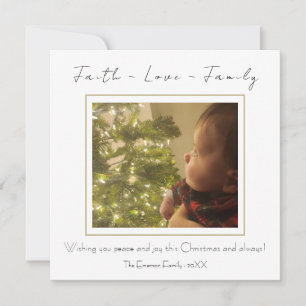 Cartes Pour Fêtes Annuelles Faith Love Famille Moderne Minimale Photo Noël