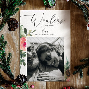 Cartes Pour Fêtes Annuelles Faith Merveilles de son amour Florales Photo de No