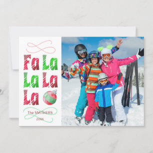Cartes Pour Fêtes Annuelles FaLaLa Aquarelle, 3 Photos, Message au dos