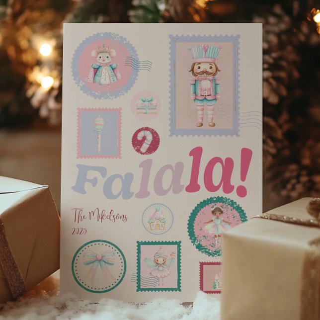 Cartes Pour Fêtes Annuelles Falala Groovy Nutcracker Pastel Christmas (Créateur téléchargé)