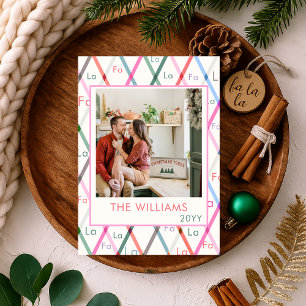 Cartes Pour Fêtes Annuelles Falala Pastel À damiers photo de Noël du Motif