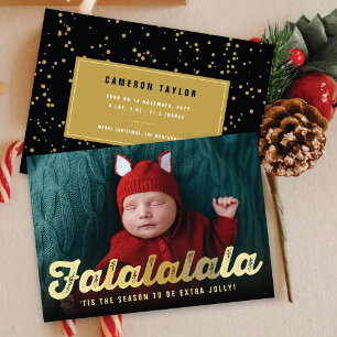 Cartes Pour Fêtes Annuelles Falalala Gold Ombre Script amusant Photo de Noël