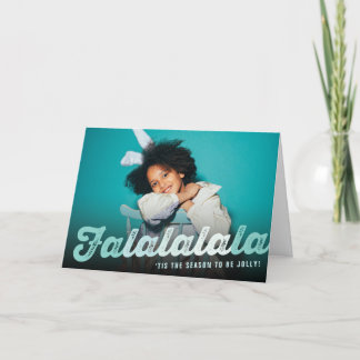 Cartes Pour Fêtes Annuelles Falalala Green Ombre Script Fun Noël Photo