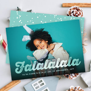Cartes Pour Fêtes Annuelles Falalala Green Ombre Script Fun Noël Photo