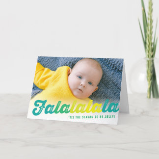 Cartes Pour Fêtes Annuelles Falalala Lime Ombre Script Fun Noël Photo