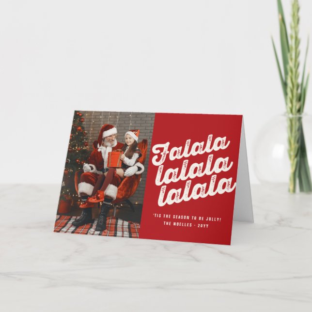 Cartes Pour Fêtes Annuelles Falalalala Bold Script amusant classique de Noël p (Devant)