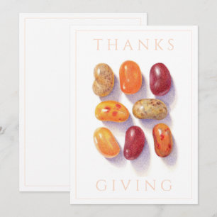 Cartes Pour Fêtes Annuelles FALL JELLY BEES 5x7 Thanksgiving Flat Card