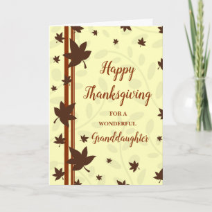 Cartes Pour Fêtes Annuelles Fall Leaves Bon thanksgiving grand-fille