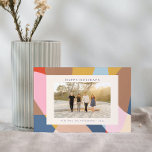 Cartes Pour Fêtes Annuelles Famille Abstraite Colorée Photo Clair Festif<br><div class="desc">Souhaitez à vos amis et à votre famille de joyeuses fêtes avec ces belles cartes comportant votre photo préférée et un magnifique design abstrait coloré.</div>