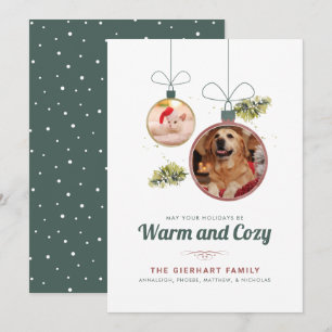 Cartes Pour Fêtes Annuelles Famille Animaux Photos de Noël moderne