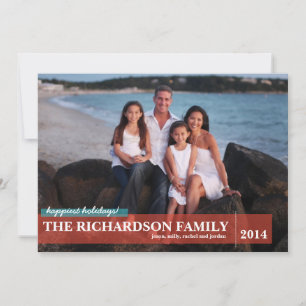 Cartes Pour Fêtes Annuelles Famille avec photo arrière