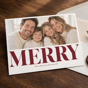Cartes Pour Fêtes Annuelles Famille Burgundy Gras Famille Noël Photo