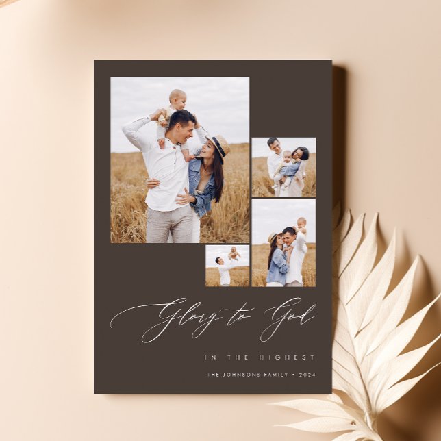 Cartes Pour Fêtes Annuelles Famille chrétienne moderne Photo religieuse Noël (Créateur téléchargé)