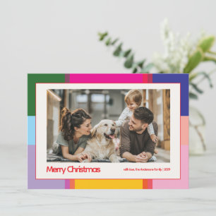 Cartes Pour Fêtes Annuelles Famille Colorée Joyeux Noël Photo