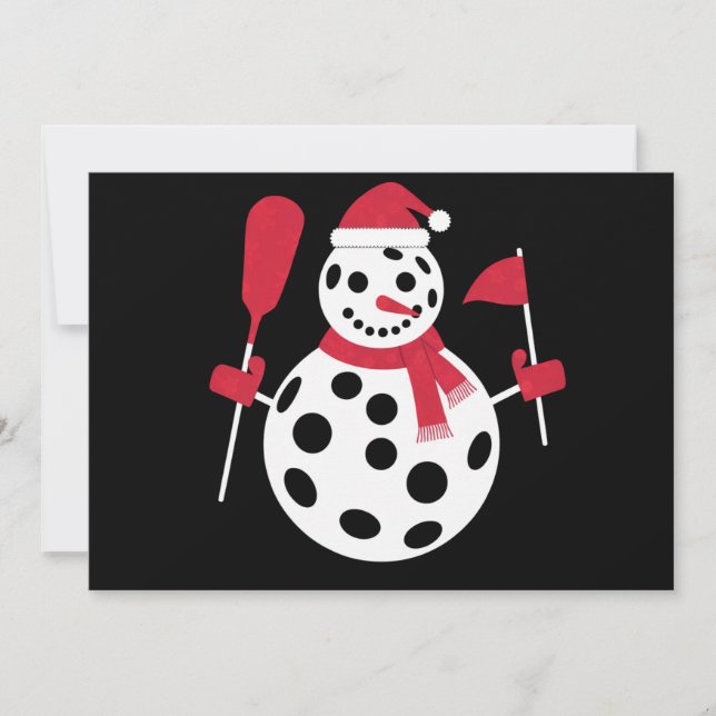 Cartes Pour Fêtes Annuelles Famille de bonhomme de neige au chapeau de Noël Xm (Devant)