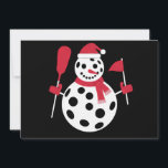 Cartes Pour Fêtes Annuelles Famille de bonhomme de neige au chapeau de Père No<br><div class="desc">Famille de bonhomme de neige au chapeau de Père Noël Xmas Pickleball de Noël assortis</div>
