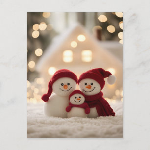 Cartes Pour Fêtes Annuelles Famille de bonhomme de neige mignon Noël d'hiver