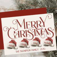 Famille de chapeau de Père Noël 4 Rouge Joyeux Noë