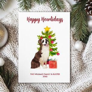 Cartes Pour Fêtes Annuelles Famille de chien berger australien Noël