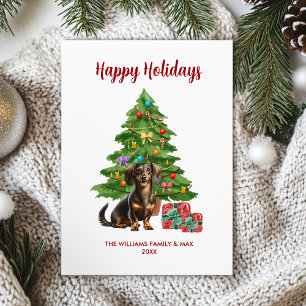 Cartes Pour Fêtes Annuelles Famille de chien Dachshund Noël