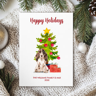 Cartes Pour Fêtes Annuelles Famille de chien épagneul anglais Noël