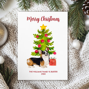 Cartes Pour Fêtes Annuelles Famille de chiens Corgi Noël