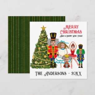 Cartes Pour Fêtes Annuelles Famille de cinq caboteurs   Maman papa fille deux 