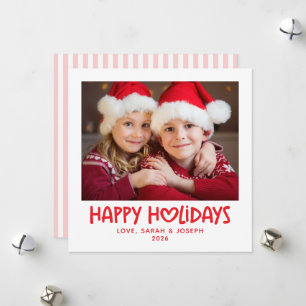 Cartes Pour Fêtes Annuelles Famille de coeur fantaisiste Photo Joyeux