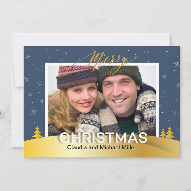 Cartes Pour Fêtes Annuelles Famille de flocons de neige Elegant Winter Wonderl (Devant)